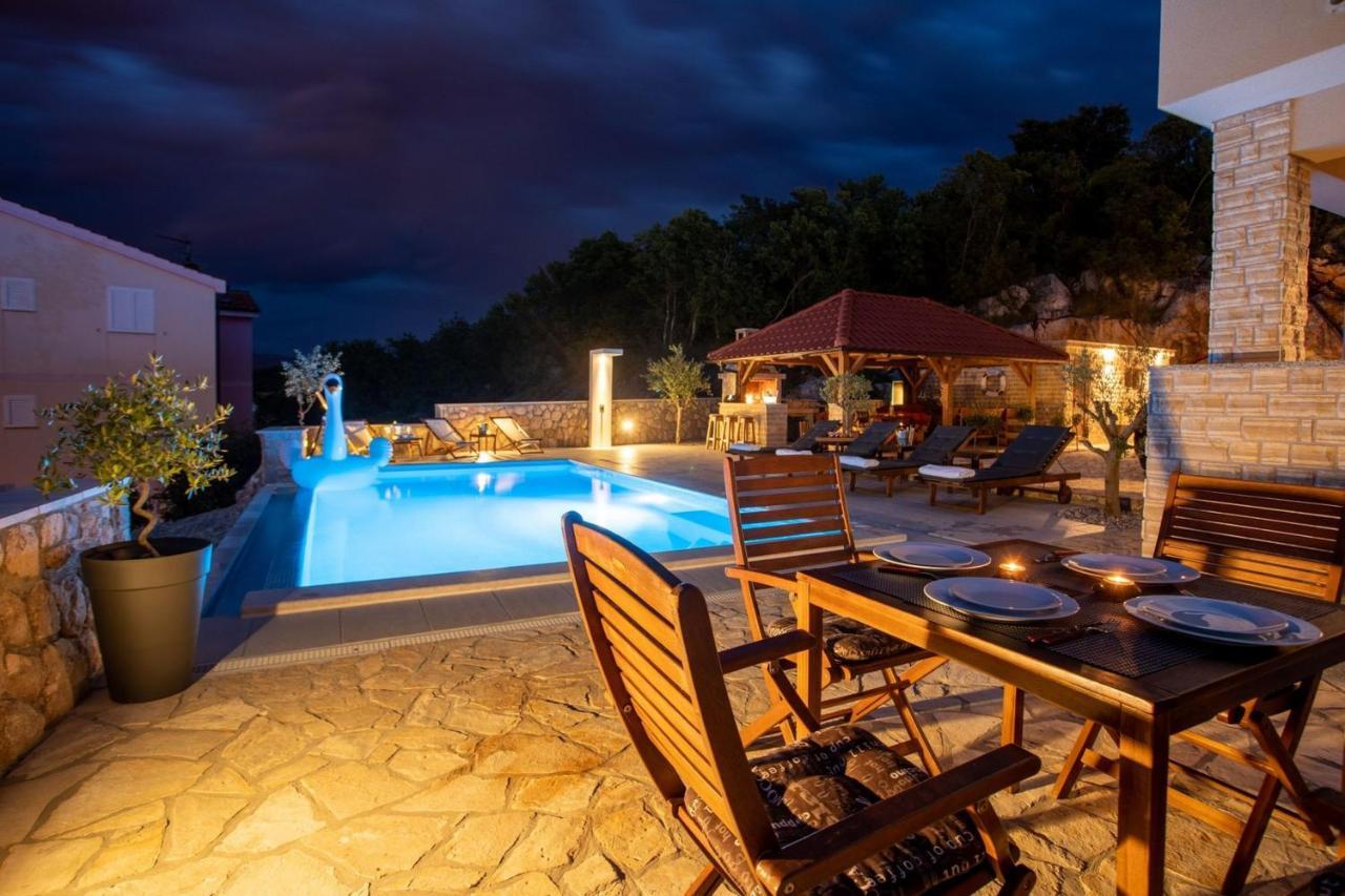 Luxury Villa Allen With Pool Klimno Phòng bức ảnh